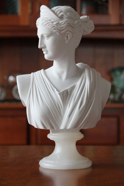 Diana Hunt Goddess Bust Sculpture Roman portrait of marble Statue